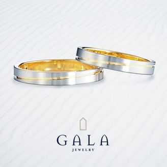 【GALA JEWELRY(ガラジュエリー)】 【GALA】シンプルさに内側のイエローゴールドが映えるマリッジリング☆