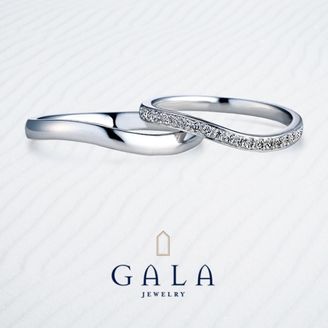 【GALA JEWELRY(ガラジュエリー)】【GALA】ウェーブラインのハーフエタ二ティリング。シンプルで華奢なフォルム