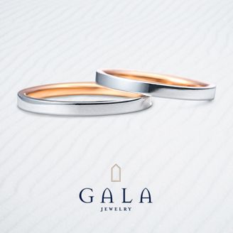 【GALA JEWELRY(ガラジュエリー)】【GALA】シンプルさに内側のピンクゴールドが映えるマリッジリング☆
