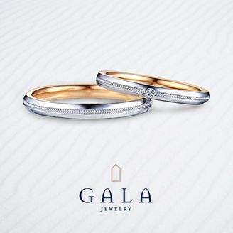 【GALA JEWELRY(ガラジュエリー)】【GALA】一周にミルグレインが施された永遠を紡ぐマリッジリング