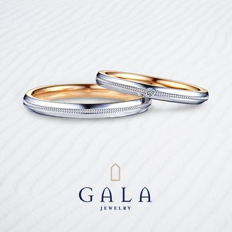 【GALA JEWELRY(ガラジュエリー)】 【GALA】一周にミルグレインが施された永遠を紡ぐマリッジリング