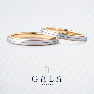 【GALA JEWELRY(ガラジュエリー)】 【GALA】シンプルさに内側のピンクゴールドが映えるマリッジリング☆