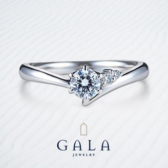 【GALA JEWELRY(ガラジュエリー)】GALA_【0.3カラット】「品質」と「価格」へのこだわり_シンプルなVラインの婚約指輪（キュート）