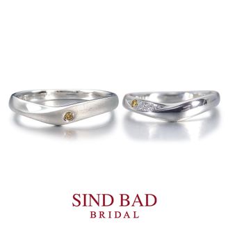 【SIND BAD(シンドバット)】 【優絆　ゆうき】緩やかなVラインが紡ぐふたりの絆　イエローダイヤモンド アレンジ