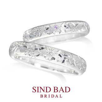 【SIND BAD(シンドバット)】和彫シリーズ -TAKUMI- 桜 和テイスト プラチナ ピンクサファイア ・ダイヤ オーダーメイド