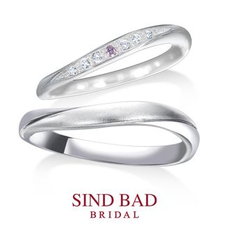 【SIND BAD(シンドバット)】【琉川　るかわ】７石のダイヤもんど・ピンクダイヤモンドとマット加工の対照的なハーモニー