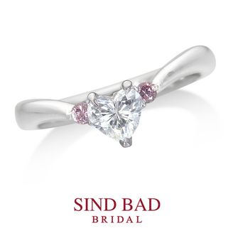 【SIND BAD(シンドバット)】ハートシェイプ – ピンクダイヤモンド(0.359ct F SI2 HEART BRILLIANT ) 中央宝石研究所鑑定書付き