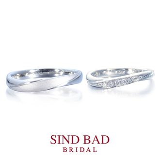 【SIND BAD(シンドバット)】【琉川　るかわ】女性用ダイヤモンド5石・男性用ボリュームタイプの結婚指輪