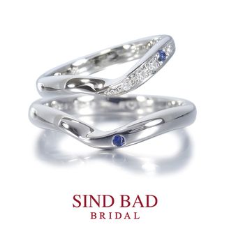 【SIND BAD(シンドバット)】【凛星（りんぜ）】指元を流れる白金の流線 サファイアをアレンジ