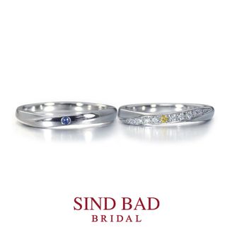 【SIND BAD(シンドバット)】【月虹（げっこう）】夜の月明かりから生まれた約束のしるし イエローダイヤモンド サファイア