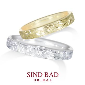 【SIND BAD(シンドバット)】ハワイアンシリーズ -ホヌ-プルメリア-スクロール 3mm幅 ストレートタイプ