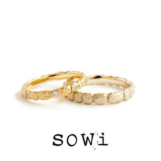 【TROA(トロア)】【代官山*sowi】”おと”から生まれたブライダルリング-きらきら（太）