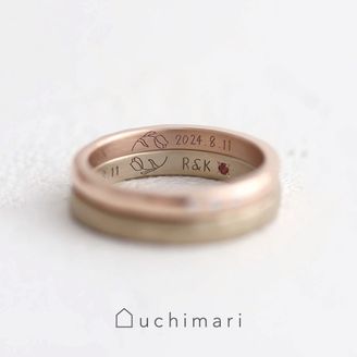 【uchimari(ウチマリ)】 手書き刻印の結婚指輪