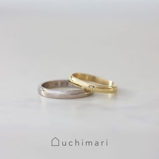 【uchimari(ウチマリ)】後光留めの結婚指輪