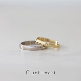 【uchimari(ウチマリ)】 後光留めの結婚指輪