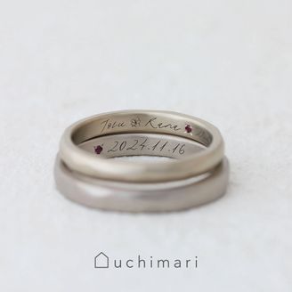 【uchimari(ウチマリ)】 tigron art workさんによるアーティスト刻印の結婚指輪