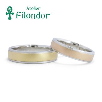 【アトリエフィロンドール】【アトリエ・フィロンドール】フルオーダー コンビ＆つや消しの結婚指輪
