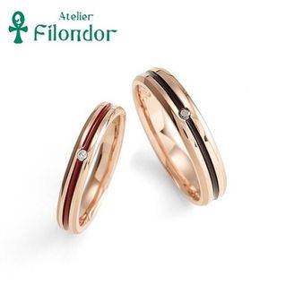 【アトリエフィロンドール】【アトリエ・フィロンドール】MIORING 桜ゴールドと「赤うるし」「黒うるし」が艶やかに 紅糸-べにいと-