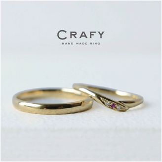 【CRAFY(クラフィ)】 【ふたりで手作り】選べる誕生石付き！手作り結婚指輪 K18イエロー