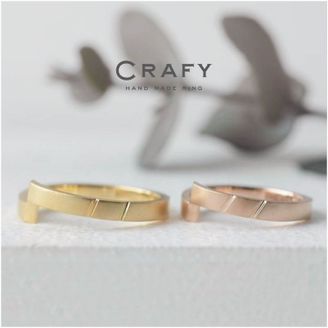 【CRAFY(クラフィ)】 【ふたりで手作り】遊び心を忘れない！K18ピンク・イエローの手作り結婚指輪