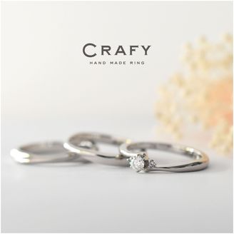 【CRAFY(クラフィ)】【ふたりで手作り】記念月の宝石付き！婚約指輪と結婚指輪のセットリング 