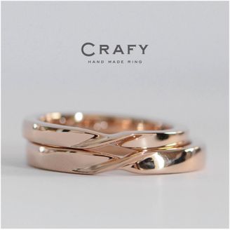 【CRAFY(クラフィ)】 【ふたりで手作り】オーダーも手作りも！メビウスの手作り結婚指輪 K18ピンク
