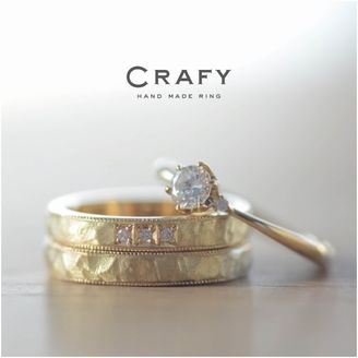 【CRAFY(クラフィ)】【ふたりで手作り】アンティーク調にコーディネート！結婚&婚約セットリング