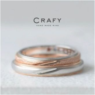 【CRAFY(クラフィ)】【ふたりで手作り】オーダーも手作りも！ピンクとプラチナのコンビリング