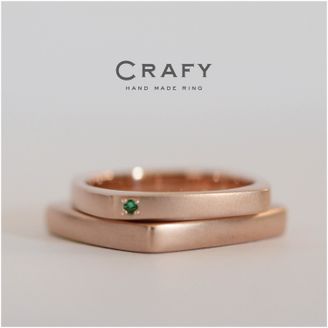 【CRAFY(クラフィ)】 【ふたりで手作り】選べる誕生石付き！スクエアデザインの手作り結婚指輪