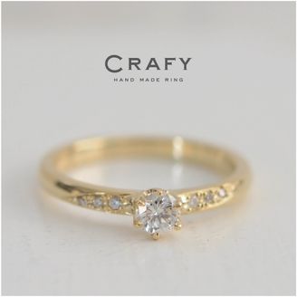 【CRAFY(クラフィ)】【サプライズで作る】選べる誕生石付き！K18イエローゴールド 手作り婚約指輪