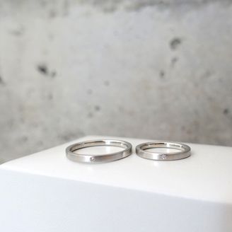 【Smith(工房スミス)】【隠れ家工房でつくる】平打ちリング＆マット加工でシャープながらも優しい印象の結婚指輪