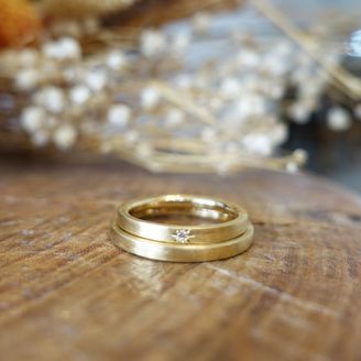 【Smith(工房スミス)】【隠れ家工房でつくる】平打ちリング＆マット加工でカジュアルテイストの結婚指輪