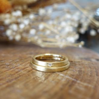 【Smith(工房スミス)】 【隠れ家工房でつくる】平打ちリング＆マット加工でカジュアルテイストの結婚指輪