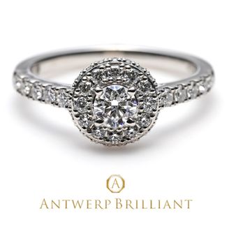 【BRIDGE ANTWERP BRILLIANT GALLERY(ブリッジ・アントワープ・ブリリアント・ギャラリー)】華やかで人気のオシャレでかわいい婚約指輪　”Star Ray”Diamond Halo Ring スターレイ