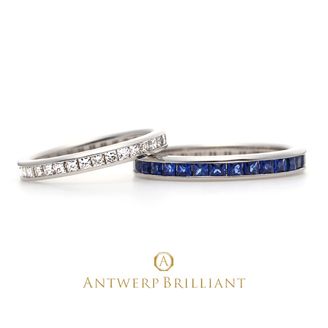 【BRIDGE ANTWERP BRILLIANT GALLERY(ブリッジ・アントワープ・ブリリアント・ギャラリー)】二人でお揃いがオシャレでかわいいプリンセスカットのエタニティリング　Star Ray（結婚指輪）