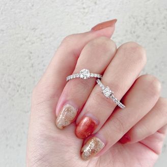 【BRIDGE ANTWERP BRILLIANT GALLERY(ブリッジ・アントワープ・ブリリアント・ギャラリー)】”D Line Star”Princess Cut Diamond Half Eternity Ring ディーラインスター”プリンセスカット”ダイヤモンドラインリング