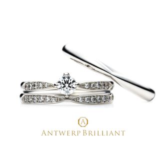 【BRIDGE ANTWERP BRILLIANT GALLERY(ブリッジ・アントワープ・ブリリアント・ギャラリー)】”Sirius” 4 claws collet Diamond side line Ring Set ”シリウス” 4クローズ コレット ダイヤモンド サイドライン リング セット
