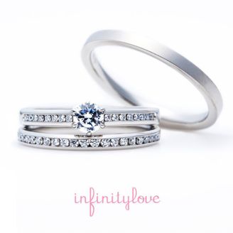 【BRIDGE ANTWERP BRILLIANT GALLERY(ブリッジ・アントワープ・ブリリアント・ギャラリー)】シンプルなチャンネルセッティングのストレートプラチナハーフエタニティ結婚指輪Join