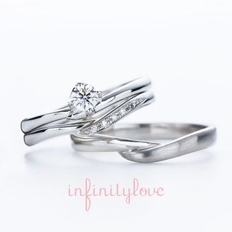 【BRIDGE ANTWERP BRILLIANT GALLERY(ブリッジ・アントワープ・ブリリアント・ギャラリー)】Vラインがかわいいオシャレな結婚指輪　venus ヴィーナス　茜