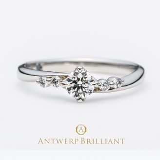 【BRIDGE ANTWERP BRILLIANT GALLERY(ブリッジ・アントワープ・ブリリアント・ギャラリー)】”Spica” 4 side melee Diamond Line Ring ”スピカ” 4 サイド メレー ダイヤモンド ライン リング