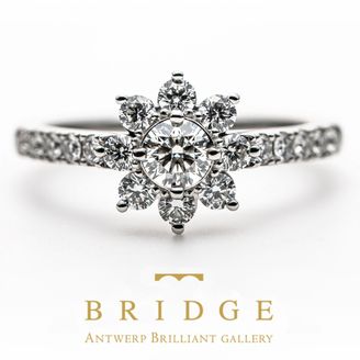 【BRIDGE ANTWERP BRILLIANT GALLERY(ブリッジ・アントワープ・ブリリアント・ギャラリー)】”Star Shine” Diamond Halo Half Eternity Ring ”スターシャイン” ダイヤモンド ヘイロー ハーフエタニティリング