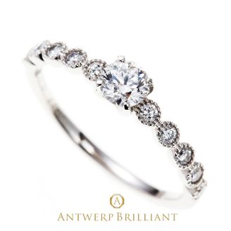 【BRIDGE ANTWERP BRILLIANT GALLERY(ブリッジ・アントワープ・ブリリアント・ギャラリー)】“D-Line Star Classic” Millgrain Diamond Line Ring ”ディー ライン クラシック” ミルグレイン ダイヤモンド ライン リング