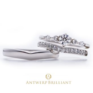 【BRIDGE ANTWERP BRILLIANT GALLERY(ブリッジ・アントワープ・ブリリアント・ギャラリー)】Five Star Rround&Marquise cut Diamond Line Ring Set ”ファイヴ スター” ラウンド&マーキースカット ダイヤモンド ライン リング