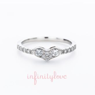 【BRIDGE ANTWERP BRILLIANT GALLERY(ブリッジ・アントワープ・ブリリアント・ギャラリー)】ハートモチーフのオシャレで可愛いハーフエタニティリングLove 恋ラブ