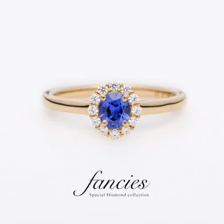【BRIDGE ANTWERP BRILLIANT GALLERY(ブリッジ・アントワープ・ブリリアント・ギャラリー)】Loyal Blue Sapphire Diamond Halo Ring