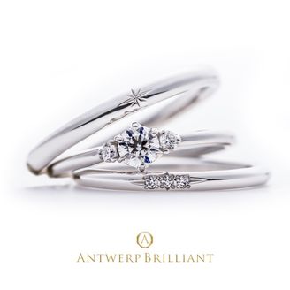 【BRIDGE ANTWERP BRILLIANT GALLERY(ブリッジ・アントワープ・ブリリアント・ギャラリー)】”Asterism” Three Stone Diamond Ring Set ”アステリズム” スリー ストーン ダイヤモンド リング セット