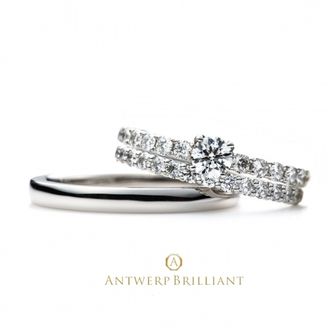 【BRIDGE ANTWERP BRILLIANT GALLERY(ブリッジ・アントワープ・ブリリアント・ギャラリー)】“D Line Star” Diamond Harf Eternity Ring Set ”ディーライン スター” ダイヤモンド ハーフエタニティ リング　セット