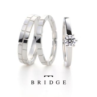 【BRIDGE ANTWERP BRILLIANT GALLERY(ブリッジ・アントワープ・ブリリアント・ギャラリー)】二人の結婚の決意を込めたデザインがオシャレでかわいいセットリング Decision
