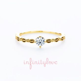 【BRIDGE ANTWERP BRILLIANT GALLERY(ブリッジ・アントワープ・ブリリアント・ギャラリー)】メレダイヤモンドとミルグレインデザイン、華奢で可愛い婚約指輪　verdure　