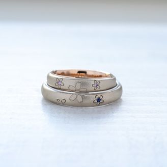 【湘南彫金工房 andfuse】【手作り結婚指輪デザインワックスコース】桜満開！レーザーでお好みのデザインへ！手作り結婚指輪 ｜湘南彫金工房 andfuseの結婚指輪 ｜湘南彫金工房 andfuseの結婚指輪